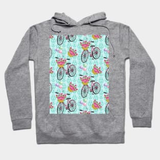 Floral Bicycle Pattern Hoodie